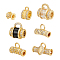 7Pcs 7 Styles Brass Micro Pave Cubic Zirconia Tube Bails, Long-Lasting Plated, Cadmium Free & Lead Free, Real 18K Gold Plated, 9.5x5x4mm, Hole: 1.4mm, Inner Diameter: 4x2mm