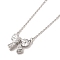 304 Stainless Steel Pendant Necklaces, Brass Micro Pave Clear Cubic Zirconia Pendant Necklaces, Bowknot, 18.50 inch(47cm) Pendant: 15x16.5mm