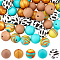 50Pcs 5 Styles Food Grade Eco-Friendly Silicone Beads, Round, Mixed Color, 11.5~15mm, Hole: 2~2.5mm, 10pcs/style