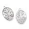 Tibetan Style Alloy Pendants, Oval with Tree, Cadmium Free & Lead Free, Antique Silver, 34x23x2mm, Hole: 2.5mm, about 260pcs/1000g