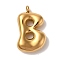 Ion Plating(IP) 304 Stainless Steel Pendants, Balloon Letter Charm, Golden, Letter B, 25.5x15.5x6mm, Hole: 2mm