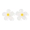 Opaque Acrylic Pendants, Flower, White, 21x23x4.5mm, Hole: 1.2mm