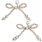 2 Piars Bowknot Plastic Imitation Pearls Shoe Charms, Shoe Decorations, Gray, 57mm