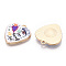 Printed Alloy Pendants, Light Gold Tone, Heart with Evil Eye Charms, Colorful, 25.5x23x3mm, Hole: 2mm