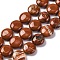 Natural Red Jasper Beads Strands, Flat Round, 16x6.5~7mm, Hole: 1.2mm, about 25pcs/strand, 14.96~15.35 inch(38~39cm)