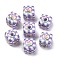 Printed Opaque Acrylic Beads, Cube, Medium Slate Blue, 14x14x14mm, Hole: 4mm
