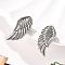 304 Stainless Steel Wing Clip-on Earrings, Magnetic 303 Stainless Steel Tray Non-piercing Earrings for Women, Stainless Steel Color, 19.5x9mm
