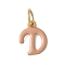 304 Stainless Steel Enamel Charms, with Jump Ring, Ion Plating(IP), Golden, Letter D, 11.5x9x1mm, jump ring: 6x0.8mm, 4.5mm inner diameter