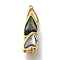 Brass with Shell Fold Over Clasps, Heart, Real 18K Gold Plated, 25x9.5x9.5mm, Hole: 1.2mm