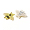 Gradient Color Translucent Resin Pendants, Bee Charm, Yellow, 26.5x32.5x4mm, Hole: 1mm