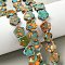 Dyed Synthetic Imperial Jasper Beads Strands, Flower, Yellow, 13~14x13.5~14x4~5mm, Hole: 1mm, about 29pcs/strand, 14.96''(38cm)~15.35''(39cm)