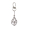 304 Stainless Steel Macrame Chain Pouch Empty Stone Holder Pendant Decoration, with Alloy Swivel Clasps, Stainless Steel Color, 89mm