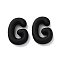 Spray Painted Alloy Pendants, Rubberized Style, Black, Letter G, 21x15x6mm, Hole: 1.5mm