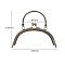 Alloy Kiss Lock Purse Frame Handle, for Coin Purse Making, Antique Bronze, 165x145mm
