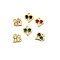 Brass Micro Pave Cubic Zirconia Pendants, Heart, Rack Plating, Long-Lasting Plated, Cadmium Free & Lead Free, Mixed Color, Mixed Color, 10.5x10x2.5mm, Hole: 1.5mm