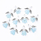 10Pcs Acrylic & Imitation Pearl Flower Angel Pendants, with Alloy Wings and Brass Findings, Antique Silver & Platinum, Pale Turquoise, 20mm, Hole: 2.2mm, 10pcs/set