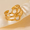 201 Stainless Steel Ring Cuff Rings, Golden, Inner Diameter: 21mm