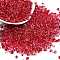 6/0 Spray Paint Glass Seed Beads, Teardrop, Crimson, 5x4.5x4mm, Hole: 1mm, about 100pcs/10g