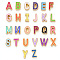 Rack Plating Alloy Enamel Beads, Cadmium Free & Nickel Free & Lead Free, Mixed Color Alphabet, Light Gold, Letter A~Z, 26pcs