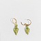 Ocean Theme Alloy Enamel Conch Leverback Earrings, Golden, Yellow Green, 32x9mm