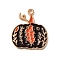 Thanksgiving Day Golden Tone Alloy Enamel Pendants, Pumpkin, 22.5x19x1.5mm, Hole: 1.8mm
