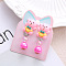 Alloy Plastic Clip-on Earrings for Kid, Platinum, Bear, 40x15mm