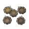 Alloy Pendant Cabochon Settings, Flat Round, Antique Bronze, 41x36x2mm, Hole: 3.5mm, Tray: 24.5mm