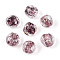 Handmade Foil Lampwork Beads, Nuggets, Old Rose, 9~10.5x10~11.5x10~11.5mm, Hole: 1.2~1.8mm, about 50pcs/strand, 19.29~20.47''(49~52cm)