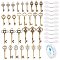 DIY Skeleton Key & Wing Pendant Charm Bracelet Making Kit, Including Tibetan Style Alloy Key Pendants, Polyester Fabric Wings Crafts Decoration, Elastic Thread, Antique Bronze, Pendant: 30Pcs