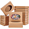 BENECREAT 20 Packs 14x10x2.5cm Oval Clear PVC Window Gift Boxes, Rectangle Brown Kraft Present Packing Boxes for Candy, Handmade Soap, Party and Wedding Gift