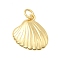 Brass Pendants, with Jump Ring, Rack Plating, Long-Lasting Plated, Lead Free & Cadmium Free, Real 18K Gold Plated, Shell Shape, 16.5x16.5x3mm, Hole: 3.5mm
