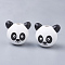 Natural Wooden Beads, Dyed, Panda, White, 24x28.5x24.5mm, Hole: 5mm