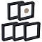 5Pcs Square Transparent PE Thin Film Suspension Jewelry Display Box, for Ring Necklace Bracelet Earring Storage, Black, 9x9x2cm