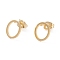 304 Stainless Steel Stud Earrings, Flat Round, Golden, 10mm, Pin: 0.7mm, 12pair/card