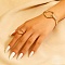 Ring Braaa Hammered Cuff Bangle & Ring Sets, Light Gold, 32.5mm