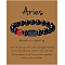 12 Constellation Natural Round Carnelian Beads Stretch Bracelets, with Black Agate Round Beaded, Aries, 3/8x2-3/8 inch(1x6cm)