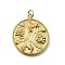 Brass Pendants, Flat Round, Cadmium Free & Lead Free, Rack Plating, Long-Lasting Plated, Real 18K Gold Plated, with Jump Ring, Flower, 25x22x3mm, Hole: 3.5mm
