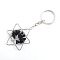 Gemstone Keychains, with Metal Split Rings, Star, 10x5cm