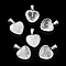 Natural Quartz Crystal Pendants, Rock Crystal Pendants, with Platinum Brass Loops, Puffy Heart, 18~19x15~15.5x7~10mm, Hole: 6x2.5~3mm