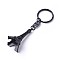 Alloy Keychain, with Iron Ring, Eiffel Tower, Black, 98mm