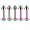 304 Stainless Steel Cone Internally Threaded Labrets for Women Men, Rainbow Color, Pin: 1.2x10mm, Head: 3mm