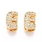 Brass Micro Pave Clear Cubic Zirconia Beads, Letter, Nickel Free, Letter E, 9x5.5x5mm, Hole: 3.5X1.8mm