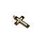 Stainless Steel Pendants, with Enamel and Rhinestone, Cross, Black, 29x18mm