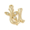 Brass Crystal Rhinestone Letter Links Connector Charms, Real 18K Gold Plated, Letter U, 14x13x4mm, Hole: 1.2mm and 1.5mm