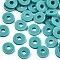 Handmade Polymer Clay Beads, for DIY Jewelry Crafts Supplies, Disc/Flat Round, Heishi Beads, Dark Turquoise, 6x1mm, Hole: 2mm, about 23500pcs/1000g