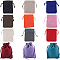 24Pcs 12 Colors Burlap Packing Pouches Drawstring Bags, Rectangle, Mixed Color, 9x7cm, 2pcs/color