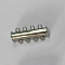 Non-Tarnish 4-Strands 304 Stainless Steel Slide Lock Clasps, Peyote Clasps, 8-Holes, Stainless Steel Color, 25x10x6.5mm, Hole: 1.5mm