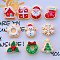 Christmas Opaque Resin Cabochons, Mixed Shapes, Mixed Color, 18.5~22.5x18~21x5.5~7.5mm