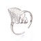 Adjustable 304 Stainless Steel Cuff Open Rings for Women, Conch Shape, Stainless Steel Color, 22.5mm, Inner Diameter: 18mm