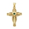 Brass Micro Pave Cubic Zirconia Pendants, Cross Charms, Rack Plating, Cadmium Free & Lead Free, Lasting Plated, Real 18K Gold Plated, Clear, 32x22x4mm, Hole: 3.5x3mm